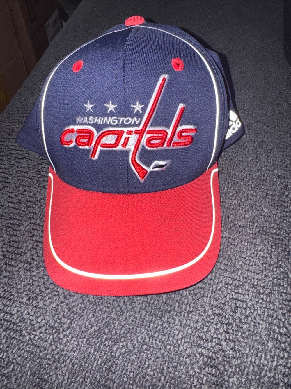 Adidas Navy and Red Washington Capitals Fitted Baseball Cap S/M